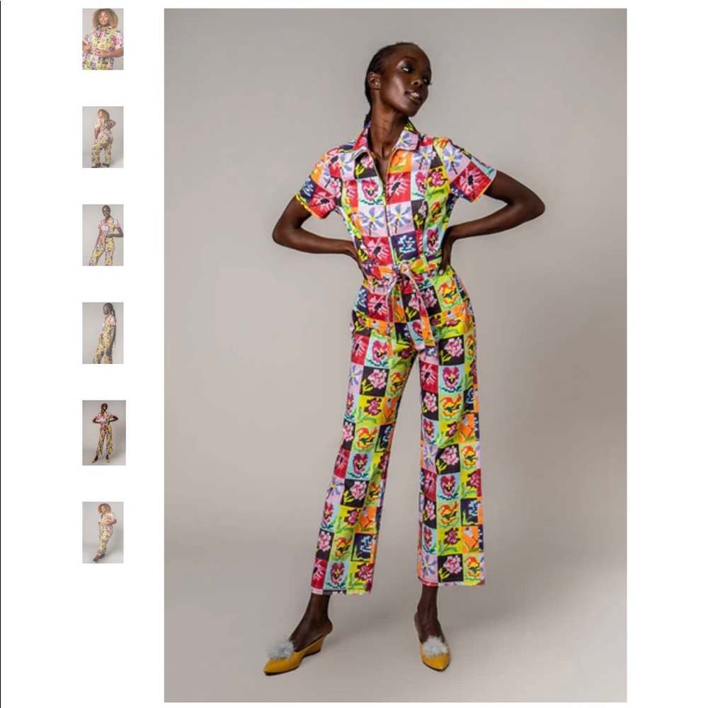 RACHEL ANTONOFF FLORAL ZIP UP JUMPSUIT